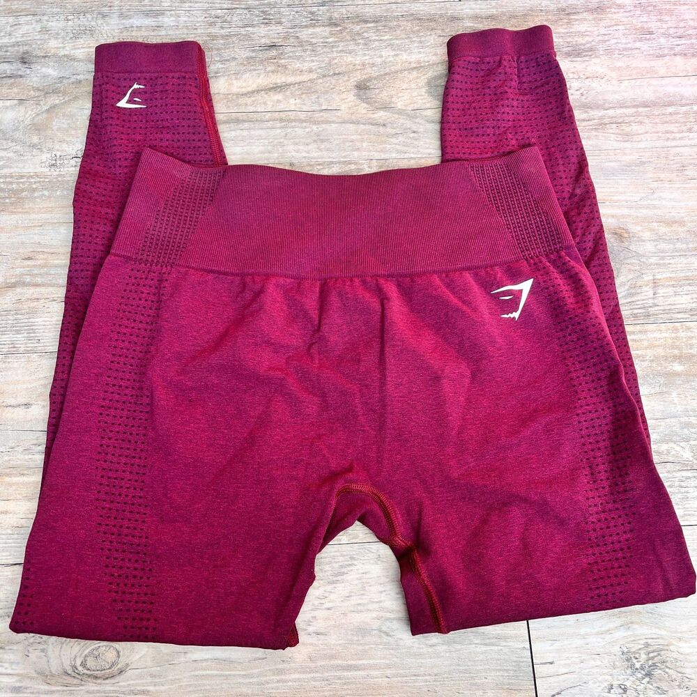Gymshark Vital Seamless 2.0 Leggings Burgundy Red Marl High Rise L Pink Sculpt